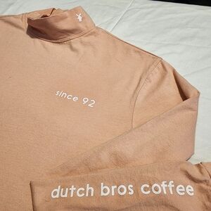 Dutch Bros women's large light pink mock turtleneck
